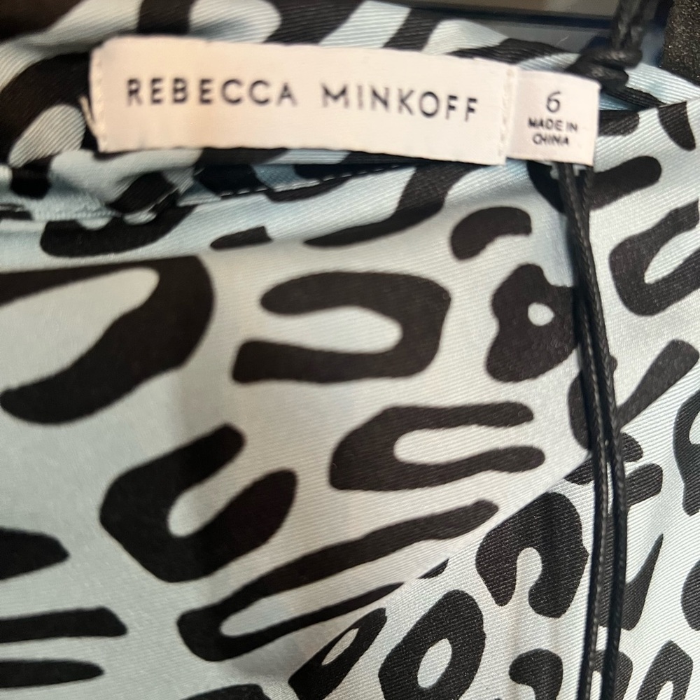 Rebecca Minkoff Sky Blue and Black Patterned Skirt
